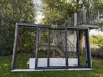 Complete kunststof antraciet Schuifpui met triple Glas, Ophalen, Kunststof, Gebruikt, 225 cm of meer