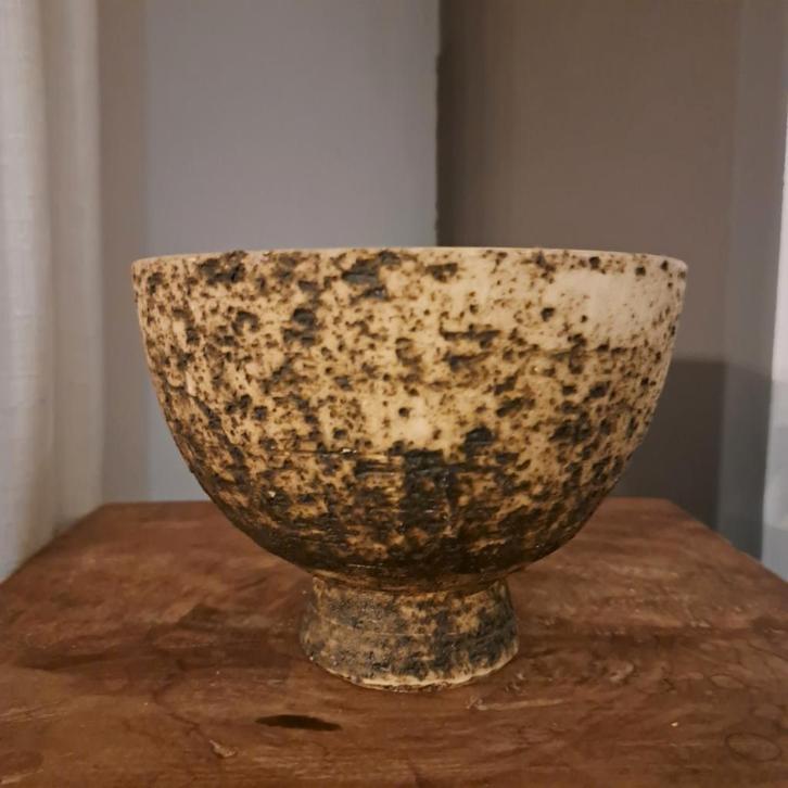 Mooi vintage vaas/bloempot van berkenbast. Jaren 50/60, Antiek en Kunst, Antiek | Keramiek en Aardewerk, Ophalen