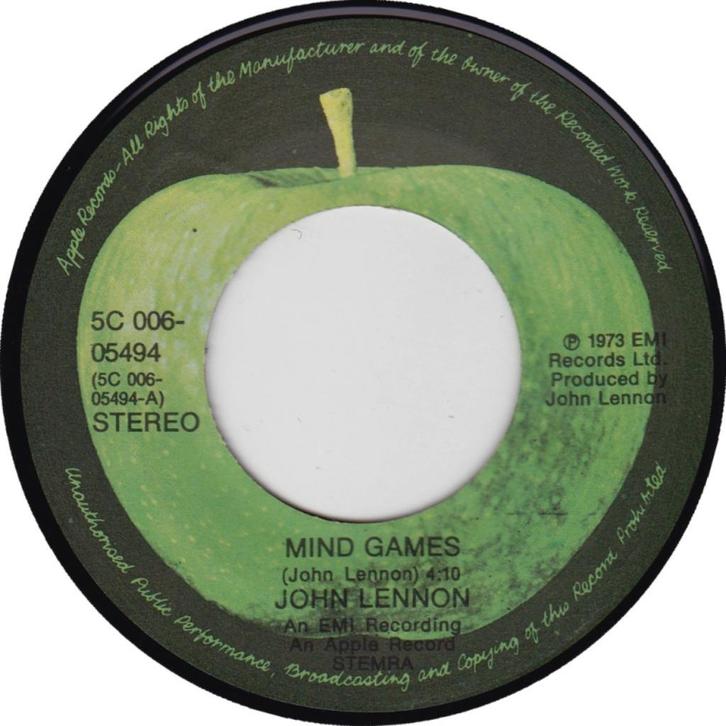 John Lennon -Mind Games -Meat City -1973  ook verzenden, Cd's en Dvd's, Vinyl Singles, Gebruikt, Pop, Ophalen