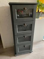 grenen ladenkastje met gedeeltelijk glazen front, Huis en Inrichting, Kasten | Ladekasten, Ophalen, Minder dan 50 cm, Gebruikt