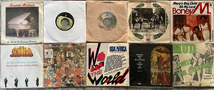 Kerstsingles Collectie van 10 stuks vinyl 7”, Cd's en Dvd's, Vinyl Singles, Gebruikt, Single, Pop, 7 inch, Verzenden