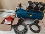 HBM 120L compressor + straalketel, Ophalen, Zo goed als nieuw, Minder dan 700 watt, Haakse handslijpmachine