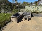 Steigerhouten loungeset 5 delig., Tuin en Terras, Tuinsets en Loungesets, Ophalen, Gebruikt, Steigerhout, Bank