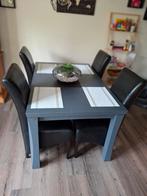 Eetkamer tafel + 4 stoelen. KOOPJE, Ophalen, Gebruikt, 4 tot 6 stoelen