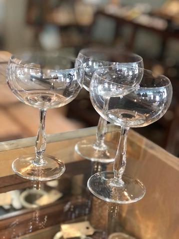 Set glazen KPC de Bazel 1917 Leerdam 3 coupes 6 wijnglazen beschikbaar voor biedingen