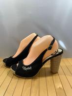 Replay, maat 41, Zwarte zomerschoenen op plateau., Verzenden, Zwart, Replay, Sandalen of Muiltjes