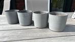 4 bloempotten betonlook, Ophalen, Gebruikt, Rond, Binnen