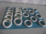 18 stuks wit gordijn ringen diameter 5,5 cm ook per stuk, Wit gordijn ringen, Wit, Zo goed als nieuw, Minder dan 100 cm