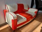 Rood witte kunstleren Vintage kindersofa 50x86x40, Minder dan 150 cm, Metaal, Minder dan 75 cm, Gebruikt