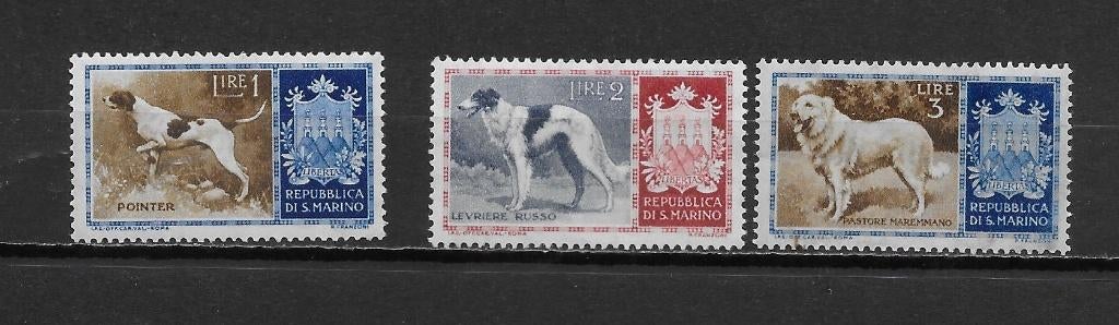 San Marino 1956 postfris honden, Verzenden, Overige landen, Postfris