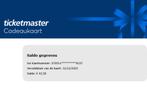 Ticketmaster tegoed tot 31/12/2025 twv 43,50, Tickets en Kaartjes, Kortingen en Cadeaubonnen, Eén persoon, Cadeaubon, Overige typen