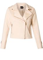 Fake suede biker jacket Ylana van Yesta Maat 54/56 nu €44,95, Kleding | Dames, Grote Maten, Beige, Ophalen of Verzenden, Y, Jasje of Colbert