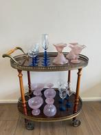 Diverse vintage wijnglazen roze blauw luminarc kristal look, Vintage, Vintage, Overige typen, Vintage
