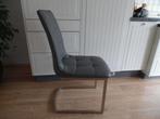 8 grijze eetkamer stoelen met chrome onderstel zithoogte 47, Ophalen, Past overal bij, Gebruikt, Metaal