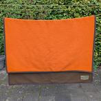 Vintage HEMA Dralon deken. Oranje bruin. Retro, Gebruikt, Eenpersoons, Oranje, Ophalen of Verzenden