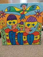 Modern schilderij Peter Faber 80x80 cm met aankoopnota, Antiek en Kunst, Ophalen