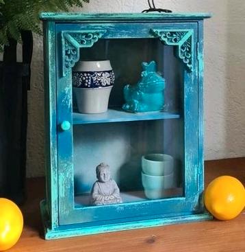 Mini vitrinekastje pronkkastje souvenirkastje vintage India  beschikbaar voor biedingen