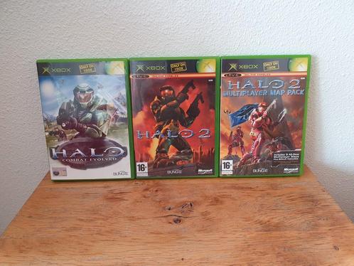 3 x Halo bundle, Xbox Original, compleet met manuals, zgan, Spelcomputers en Games, Games | Xbox Original, Zo goed als nieuw, Shooter