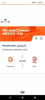 Nederland-Polen vier kaarten, Tickets en Kaartjes, Losse kaart, Drie personen of meer, September