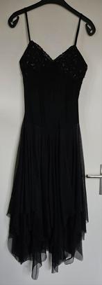 Zwarte Cocktailjurk met Pailletten Busten - Maat S, Kleding | Dames, Jurken, Zwart, Ophalen of Verzenden, Maat 36 (S), Boven de knie