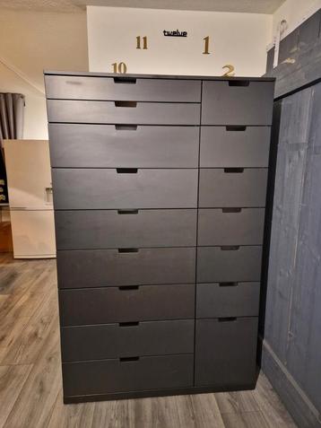 Ikea Nordli ladekast antraciet met 16 lades. beschikbaar voor biedingen