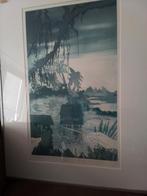 mooie ets van Sjoerd Bakker van midden jaren 1980, Antiek en Kunst, Ophalen of Verzenden