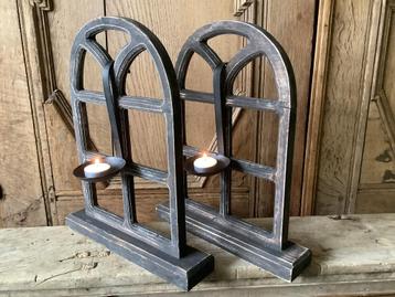 NIEUW mango houten stalramen met eventueel windlicht lepel beschikbaar voor biedingen