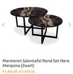 Marmeren Salon Tafels, Huis en Inrichting, Tafels | Salontafels, Ophalen, Rond, 50 tot 100 cm, Zo goed als nieuw