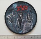 Slayer zeer zeldzame 1986 patch 63 live undead +zilver print, Verzenden, Nieuw, Kleding