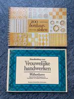 2 kleine oude handwerk boekjes borduren steken witborduren, Ophalen of Verzenden