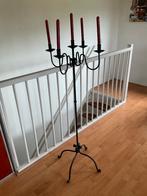 Staande zwarte Kaarsenkandelaar, 1,20m hoog, Huis en Inrichting, Woonaccessoires | Kandelaars en Kaarsen, Ophalen, Gebruikt, Zwart