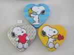 3 Hartvormig Blik Blikken Snoopy hart bloemen woodstock, Verzamelen, Ophalen, Zo goed als nieuw, Overige