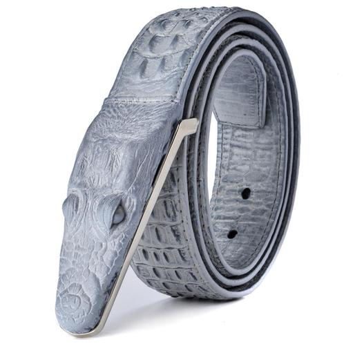 Grijze krokodil heren riem / luxe krokodillen cowboy mannen, Kleding | Heren, Riemen en Ceinturen, Nieuw, Riem of Ceintuur, Verzenden