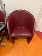3 Rood leren club fauteuls, Huis en Inrichting, Fauteuils, Ophalen, Zie foto, Minder dan 75 cm, Leer