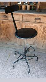 Industriële Stalen Stoel - In Hoogte Verstelbaar, Huis en Inrichting, Stoelen, Ophalen, Zwart, Zo goed als nieuw, Metaal