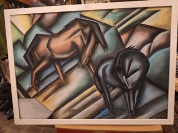 Leo Gestel - Pastel Tekening Paarden beschikbaar voor biedingen