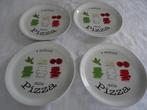 Pizza borden italy italiaans aardewerk bordjes 4 stuks, Ophalen of Verzenden, Zo goed als nieuw, Bord(en), Overige stijlen