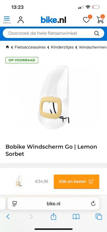Bobike Windscherm Go Lemon Sorbet - Nieuw! beschikbaar voor biedingen