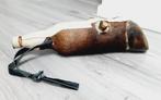 bull/koe hoof wijnfles met leren en huid, Antiek en Kunst, Ophalen of Verzenden
