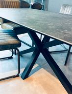 Eettafel Helis zwart melamine, Huis en Inrichting, Tafels | Eettafels, Ophalen, Nieuw, 50 tot 100 cm, 150 tot 200 cm