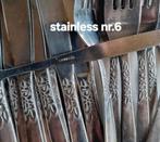 Bestek Stainless relief bloemen blaadjes bij eetgeedelte, Ophalen of Verzenden, Gebruikt, Rvs of Chroom