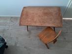 Vintage houten schooltafel en stoel, Antiek en Kunst, Ophalen