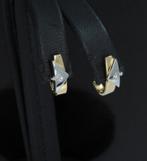 Bicolor 14k gouden design dames diamanten oorbellen, Voordeelsieraden, Verzenden, Zo goed als nieuw, Met edelsteen