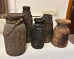 Nepalese kruiken set van 5, Huis en Inrichting, Woonaccessoires | Vazen, Ophalen, Overige materialen, Gebruikt, Overige kleuren
