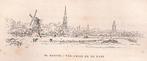 Meppel Vue prise de la gare 1881.Meppel Uitzicht van station, Antiek en Kunst, Kunst | Etsen en Gravures, Ophalen of Verzenden