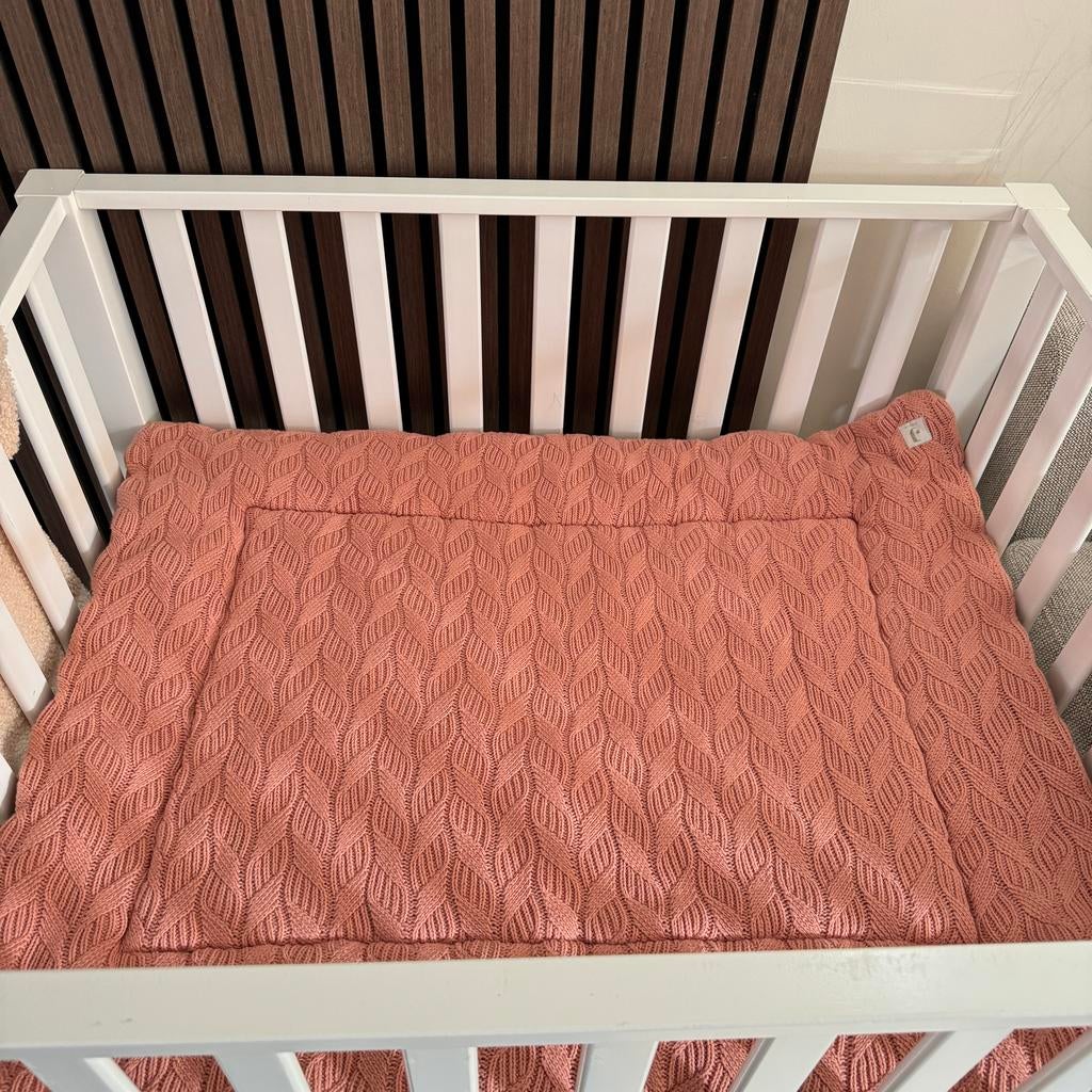 Boxkleed Jollein Spring Knit 80x100 Rosewood, Kinderen en Baby's, Boxen, Ophalen, Gebruikt, Boxkleed