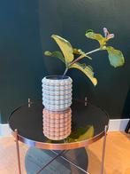 Salon/ bijzettafel Brons met Spiegelblad - 58cm, Huis en Inrichting, Tafels | Bijzettafels, Gebruikt, Metaal of Aluminium, Rond