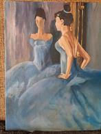 Schilderij: ballerina in blauwe jurk, Antiek en Kunst, Kunst | Schilderijen | Modern, Ophalen of Verzenden