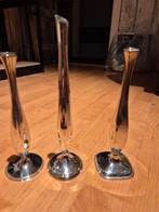 Set van 3 vintage glazen vazen, Antiek en Kunst, Ophalen of Verzenden, Glas