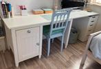 Wit bureau met verlengd blad, Huis en Inrichting, Ophalen, Zo goed als nieuw, Bureau